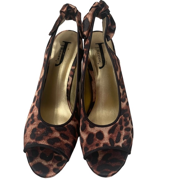 J Renee Womens Animal Print Chunky Heel Shoes size 8 M - Picture 3 of 7